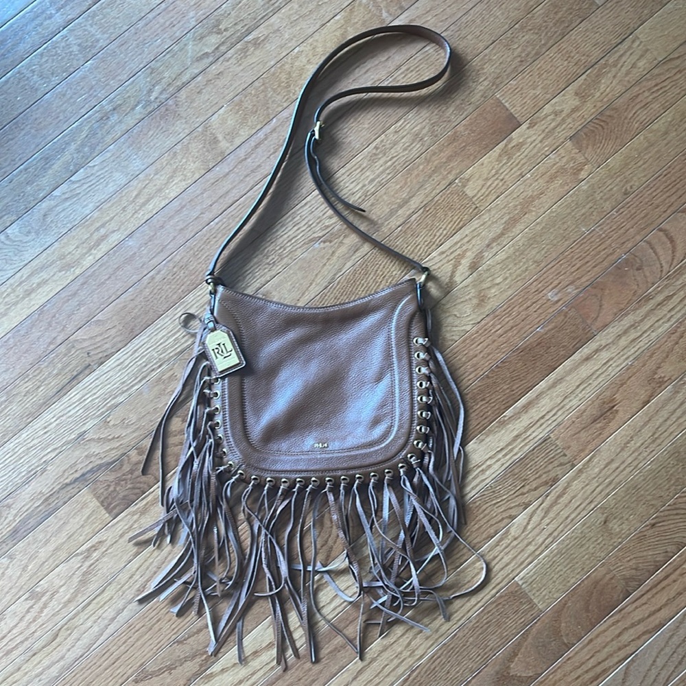 Ralph Lauren leather fringe Crossbody Bag